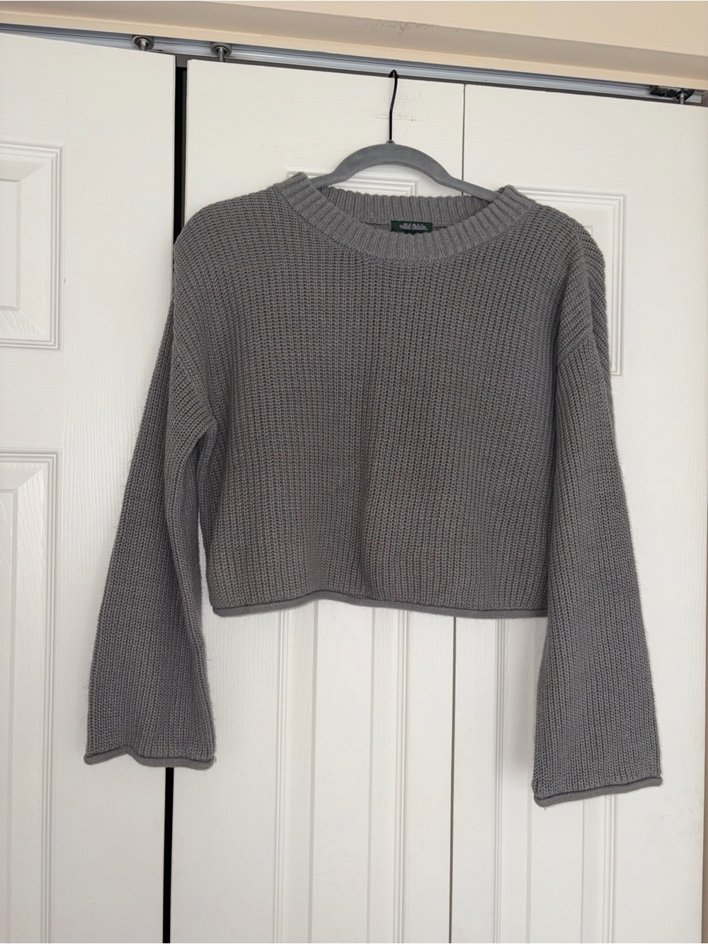 wild fable Cropped Crewneck Sweater - Gray